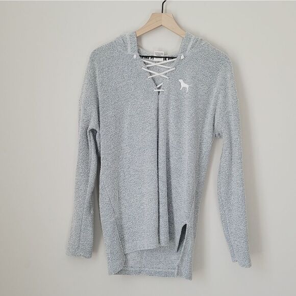 Victoria's Secret PINK Terry Hoodie in Blue Size Medium - Picture 1 of 7